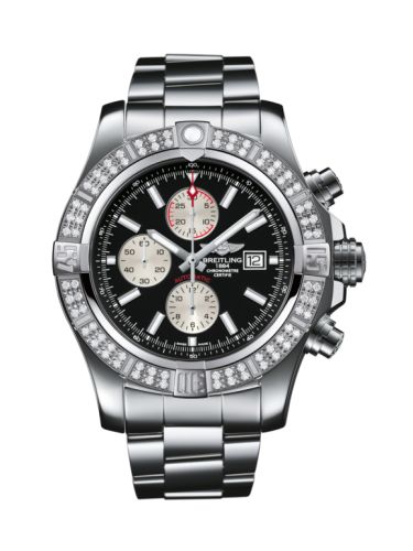 Breitling Super Avenger II Paslanmaz Çelik / Elmas / Volcano Siyah / Bilezik 48mm, referans A1337153/BC29/168A