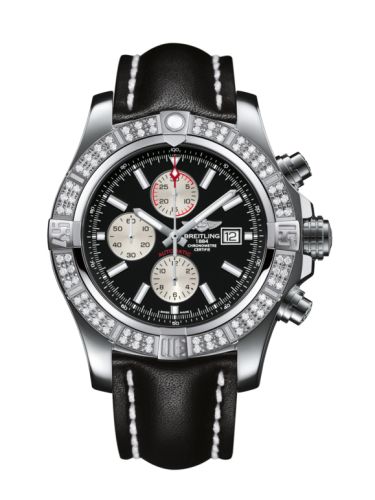 Breitling Super Avenger II Paslanmaz Çelik / Elmas / Volcano Siyah / Calf / Pin 48mm, referans A1337153/BC29/441X/A20BA.1