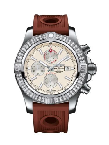 Breitling Super Avenger II Paslanmaz Çelik / Elmas / Stratus Gümüş / Kauçuk / Folding 48mm, referans A1337153/G779/206S/A20D.2