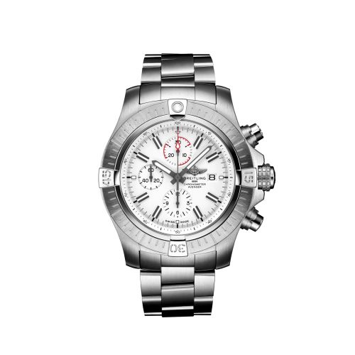 Breitling Avenger Chronograph 48 Paslanmaz Çelik / Beyaz / Bilezik, referans A133751A1A1A1