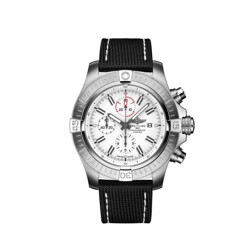 Breitling Avenger Chronograph 48 Paslanmaz Çelik / Beyaz / Calf / Pin, referans A133751A1A1X1