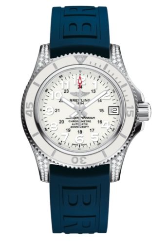 Breitling Superocean II 36 Elmas / Beyaz / Kauçuk, referans A1731267.A775.238S