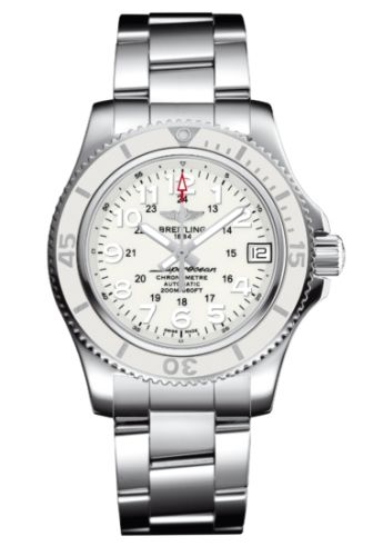 Breitling Superocean II 36 Beyaz / Bilezik, referans A17312D21A1A1