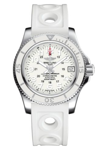 Breitling Superocean II 36 Beyaz / Kauçuk, referans A17312D21A1S1