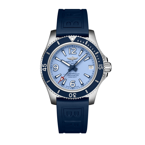 Breitling Superocean 36 Paslanmaz Çelik / Mavi / Kauçuk / Pin, referans A17316D81C1S1