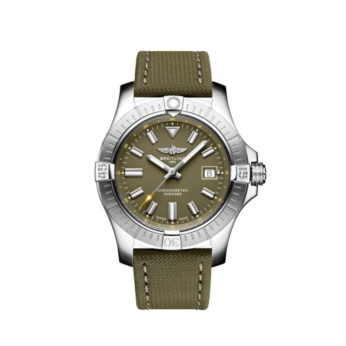 Breitling Avenger Automatic 43 Paslanmaz Çelik / Yeşil / Military / Pin, referans A17318101L1X1