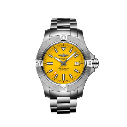 Breitling Avenger Automatic 45 Seawolf Paslanmaz Çelik / Sarı / Bilezik, referans A17319101I1A1