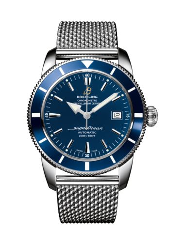 Breitling Superocean Heritage 42 Paslanmaz Çelik / Mavi / Gun Mavi / Milanese, referans A1732116.C832.154A