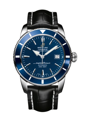 Breitling Superocean Heritage 42 Paslanmaz Çelik / Mavi / Gun Mavi / Croco, referans A1732116.C832.743P