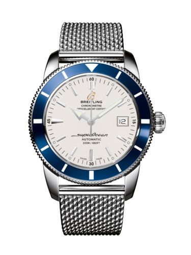 Breitling Superocean Heritage 42 Paslanmaz Çelik / Mavi / Stratus Gümüş / Milanese, referans A1732116|G717|154A