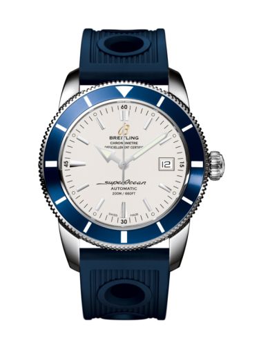 Breitling Superocean Heritage 42 Paslanmaz Çelik / Mavi / Stratus Gümüş / Kauçuk, referans A1732116.G717.211S