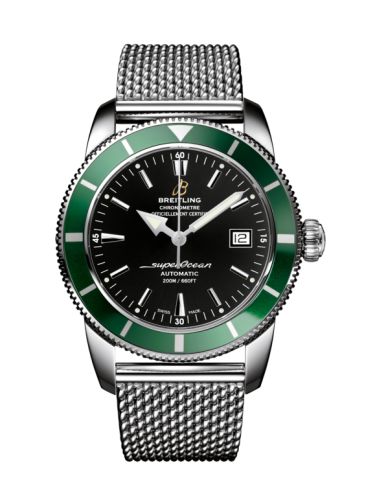 Breitling Superocean Heritage 42 Paslanmaz Çelik / Yeşil / Volcano Siyah / Milanese, referans A1732136.BA61.154A