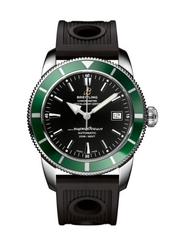Breitling Superocean Heritage 42 Paslanmaz Çelik / Yeşil / Volcano Siyah / Kauçuk, referans A1732136.BA61.200S