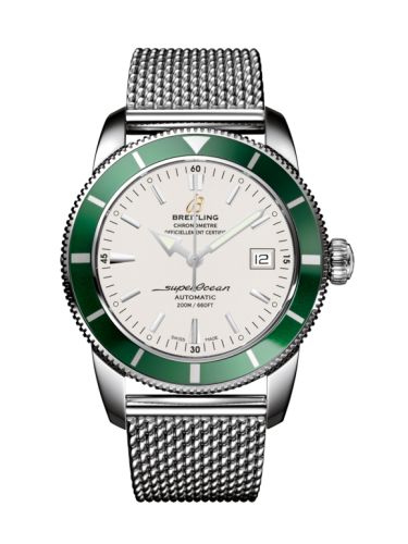 Breitling Superocean Heritage 42 Paslanmaz Çelik / Yeşil / Stratus Gümüş / Milanese, referans A1732136.G717.154A