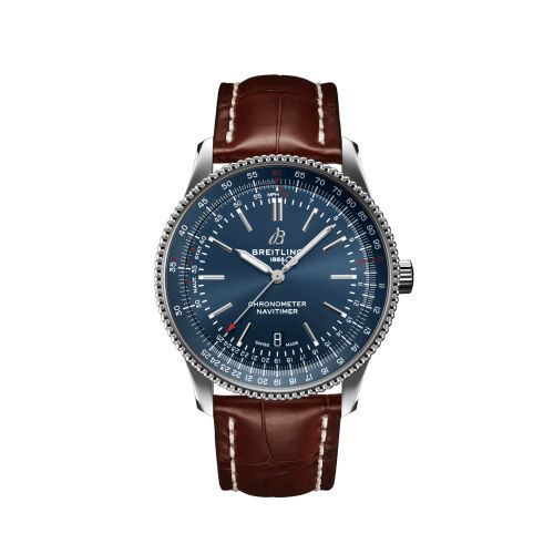 Breitling Navitimer Automatic 41 Automatic Paslanmaz Çelik / Mavi / Croco / Pin, referans A17326161C1P1