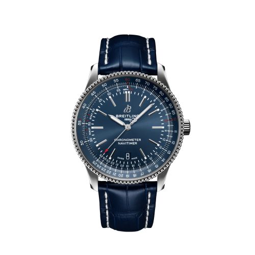 Breitling Navitimer Automatic 41 Automatic Paslanmaz Çelik / Mavi / Croco / Folding, referans A17326161C1P4