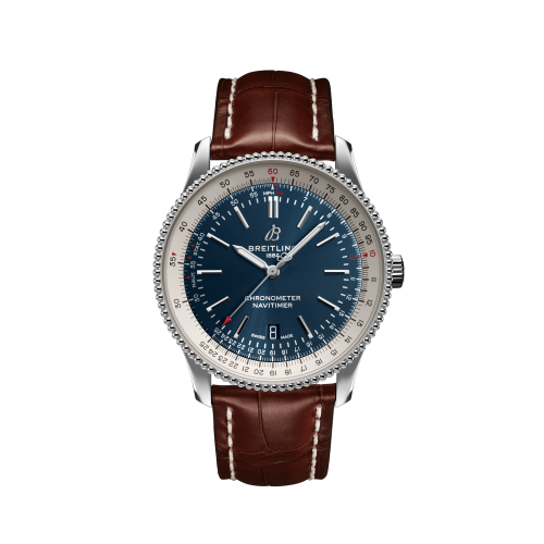 Breitling Navitimer Automatic 41 Automatic Paslanmaz Çelik / Mavi / Croco / Folding, referans A17326211C1P2
