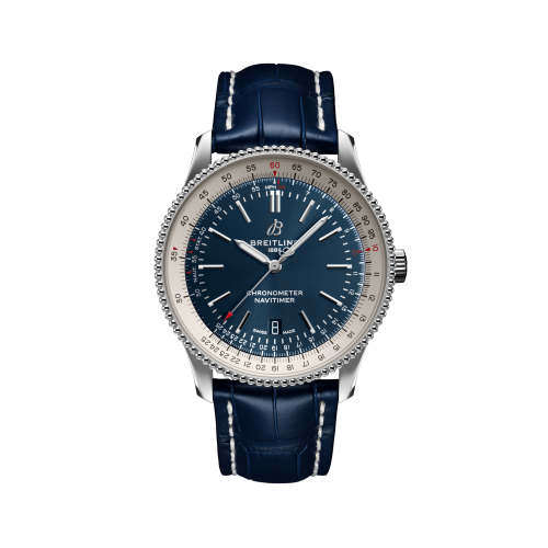 Breitling Navitimer Automatic 41 Automatic Paslanmaz Çelik / Mavi / Croco / Pin, referans A17326211C1P3