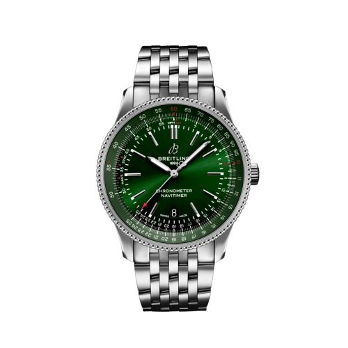 Breitling Navitimer Automatic 41 Automatic Paslanmaz Çelik / Yeşil / Bilezik, referans A17326361L1A1