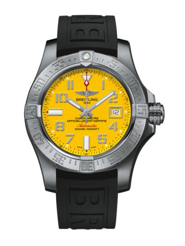 Breitling Avenger II Seawolf Paslanmaz Çelik / Cobra Sarı / Kauçuk / Pin 45mm, referans A17331101I1S2