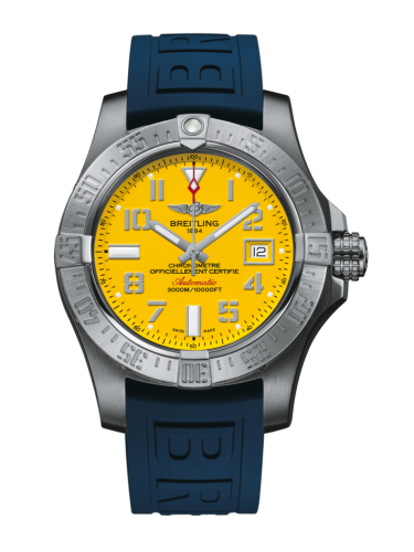 Breitling Avenger II Seawolf Paslanmaz Çelik / Cobra Sarı / Kauçuk / Folding 45mm, referans A1733110/I519/157S/A20DSA.2