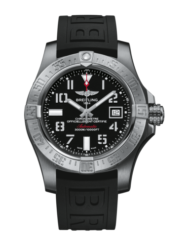 Breitling Avenger II Seawolf Paslanmaz Çelik / Volcano Siyah / Kauçuk / Pin 45mm, referans A17331101B1S2
