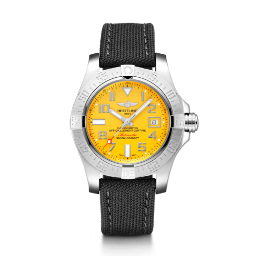 Breitling Avenger II Seawolf Paslanmaz Çelik / Cobra Sarı / Military / Pin 45mm, referans A17331101I1W1