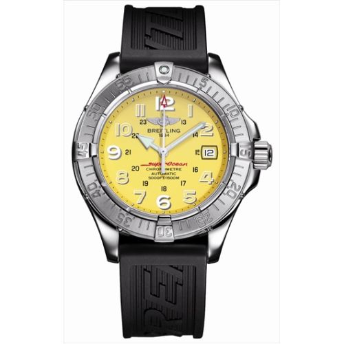 Breitling Superocean Arrow Hand / Sarı / Kauçuk 42mm, referans A1736006.I514