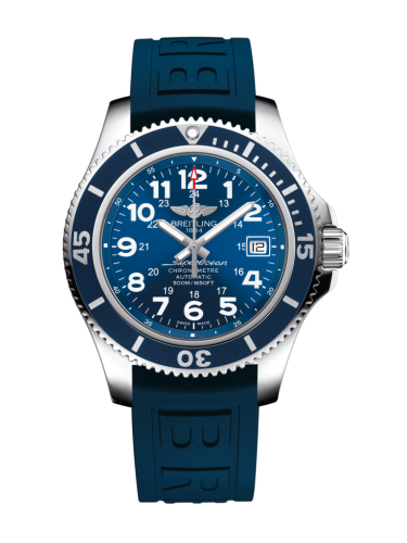 Breitling Superocean II 42 Paslanmaz Çelik / Mavi / Mariner Mavi / Kauçuk / Pin, referans A17365D11C1S2