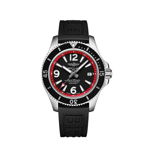 Breitling Superocean 42 Paslanmaz Çelik / Siyah - Kırmızı / eComm, referans A17366D71B2S1