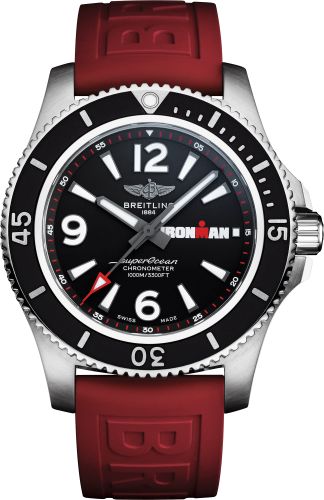 Breitling Superocean 44 Paslanmaz Çelik / Siyah / Kauçuk / Pin / IRONMAN, referans A17371A11B1S1