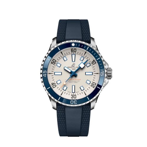 Breitling SuperOcean Automatic 42 Paslanmaz Çelik / Beyaz / Kauçuk, referans A17375E71G1S1