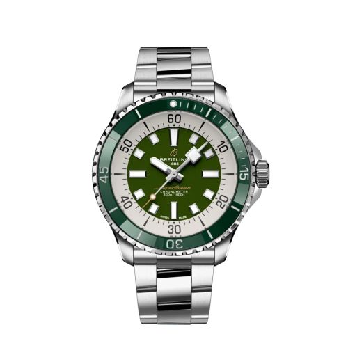 Breitling SuperOcean Automatic 44 Paslanmaz Çelik / Yeşil / Bilezik, referans A17376A31L1A1