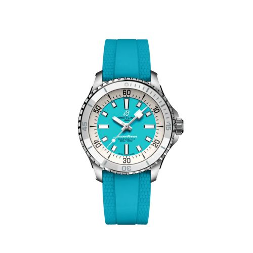Breitling SuperOcean Automatic 36 Paslanmaz Çelik / Turkuaz / Kauçuk, referans A17377211C1S1