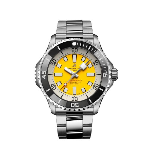 Breitling SuperOcean Automatic 46 Paslanmaz Çelik / Sarı / UK / Bilezik, referans A173781A1I1A1