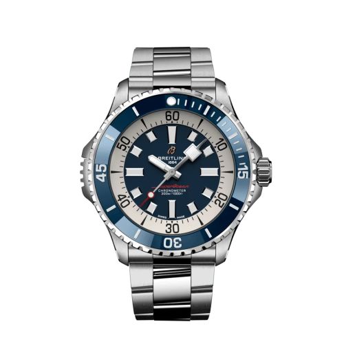 Breitling SuperOcean Automatic 46 Paslanmaz Çelik / Mavi / Bilezik, referans A17378E71C1A1