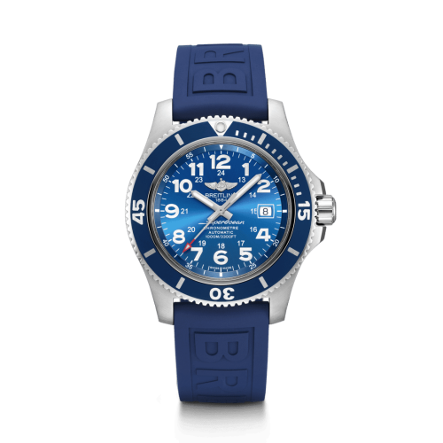 Breitling Superocean II 44 Paslanmaz Çelik / Mavi / Mariner Mavi / Kauçuk / Pin, referans A17392D81C1S1