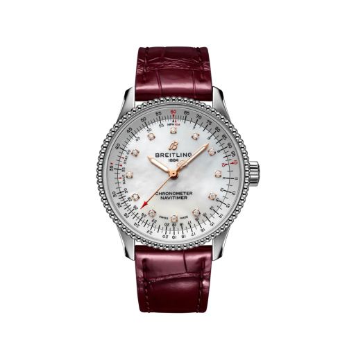 Breitling Navitimer 1 35 Automatic Stainless Steel / MOP / Croco / Folding, reference A17395211A1P2
