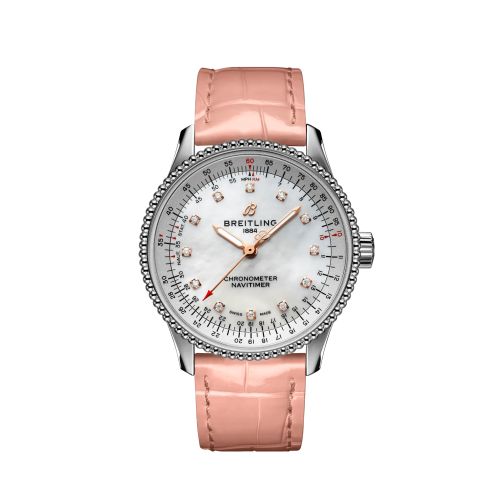 Breitling Navitimer 1 35 Automatic Stainless Steel / MOP / Croco / Folding, reference A17395211A1P4