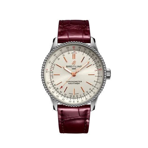 Breitling Navitimer 1 35 Automatic Stainless Steel / Silver / Croco / Folding, reference A17395F41G1P2