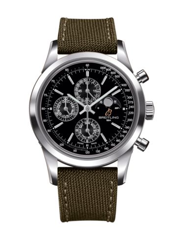 Breitling Transocean Chronograph 1461 Paslanmaz Çelik / Siyah / Military / Pin 43mm, referans A1931012/BB68/106W/A20BA.1