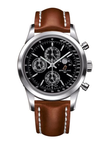 Transocean Chronograph 1461 Paslanmaz Çelik / Siyah / Calf / Pin 43 mm