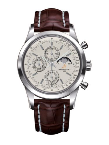 Transocean Chronograph 1461 Paslanmaz Çelik / Gümüş / Croco / Pin 43 mm