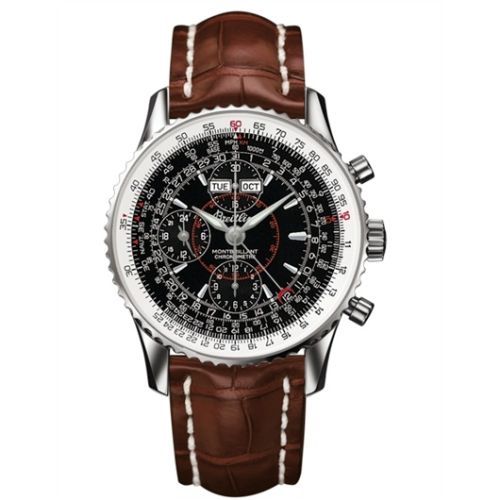 Montbillant Datora Siyah / Kahverengi Alligator 43 mm