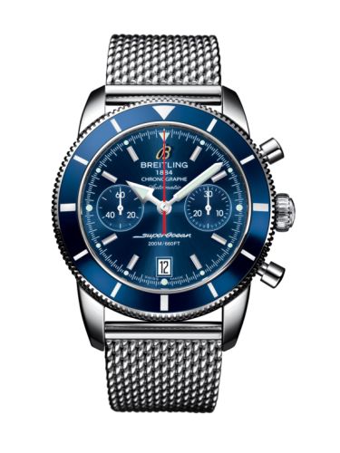 Breitling Superocean Heritage 44 Chronograph Paslanmaz Çelik / Mavi / Mavi / Milanese, referans A2337016.C856.154A