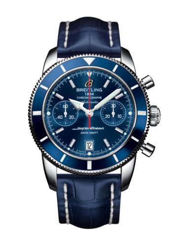 Breitling Superocean Heritage 44 Chronograph Paslanmaz Çelik / Mavi / Mavi / Croco, referans A2337016.C856.731P