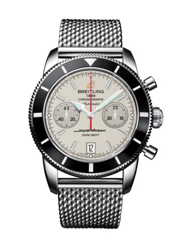 Breitling Superocean Heritage 44 Chronograph Paslanmaz Çelik / Siyah / Gümüş / Milanese, referans A2337024.G753.154A