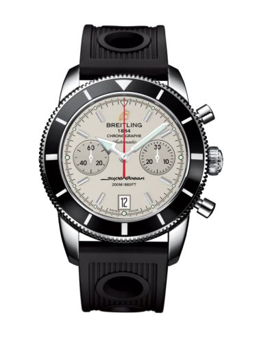 Breitling Superocean Heritage 44 Chronograph Paslanmaz Çelik / Siyah / Gümüş / Kauçuk, referans A2337024.G753.200S
