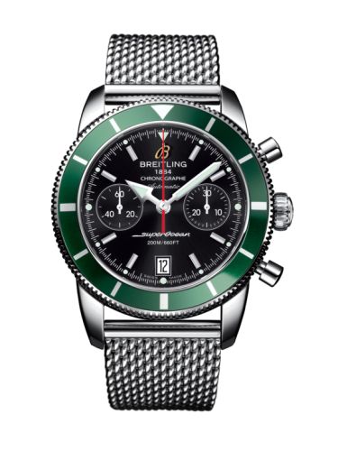 Breitling Superocean Heritage 44 Chronograph Paslanmaz Çelik / Yeşil / Siyah / Milanese, referans A2337036.BB81.154A