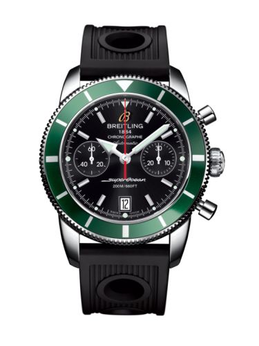 Breitling Superocean Heritage 44 Chronograph Paslanmaz Çelik / Yeşil / Siyah / Kauçuk, referans A2337036.BB81.200S